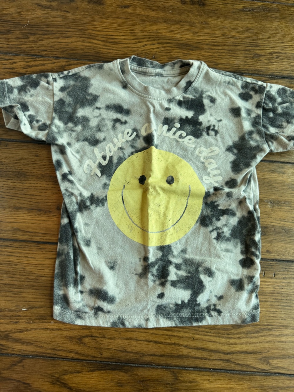Have a Nice Day Yellow Smiley Tie-Dye Kids Top